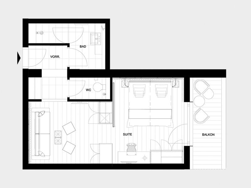 Floor plan of the suite