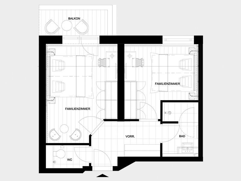 Floor plan of a family room